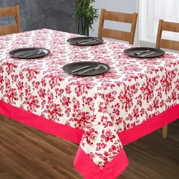 SHADES of LIFE Pink & White Printed Cotton 8-Seater Table Cover-picture-28