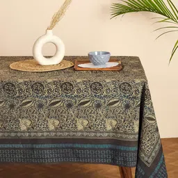 Fabindia Black Indigo Printed Cotton Table Cover-image-34
