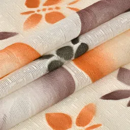 BIGGER FISH White & Grey Floral Cotton Round 6-Seater Table Cover image 2