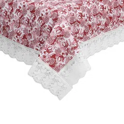 Dakshya Industries Pink & White Printed 6-Seater Table Cover image 3