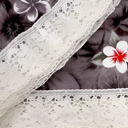 Stylista Grey & White Floral Waterproof Oval 12-Seater Table Cover image 4