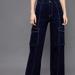 Miss Chase Women Blue Wide Leg High-Rise Clean Look Stretchable Jeans-image-29