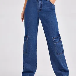 Kotty Women Blue Jean Straight Fit High-Rise Slash Knee Stretchable Jeans-picture-26