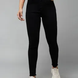 DOLCE CRUDO Women Skinny Fit High-Rise Heavy Fade Stretchable Jeans-image-74