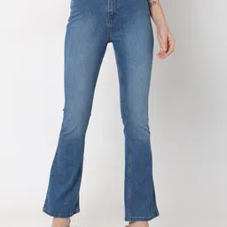 Vero Moda Women Bootcut High-Rise Heavy Fade Stretchable Jeans-picture-13