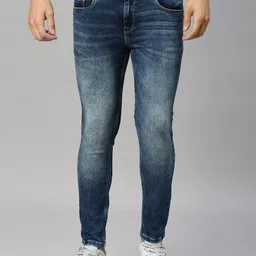Mast & Harbour Men Skinny Fit Mid Rise Heavy Fade Stretchable Jeans image 1