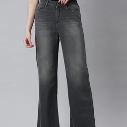 SHOWOFF Women Jean Wide Leg Heavy Fade Acid Wash Clean Look Stretchable Jeans-picture-36