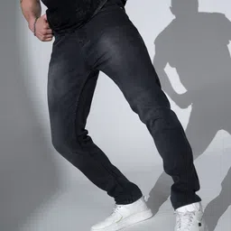Hubberholme Men Black Slim Fit Mid-Rise Clean Look Stretchable Jeans-image-6