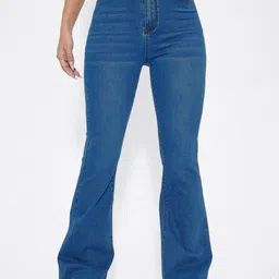 AAHWAN Women High-Rise Clean Look Stretchable Denim Flared Jeans-picture-33