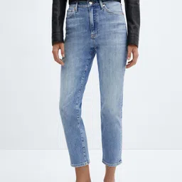 MANGO Women Slim Fit High-Rise Light Fade Stretchable Jeans-picture-11