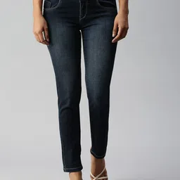 SHOWOFF Women Blue Skinny Fit High-Rise Light Fade Stretchable Jeans-picture-12