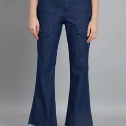 BAESD Women Jean Bootcut High-Rise Low Distress Cotton Jeans-image-20