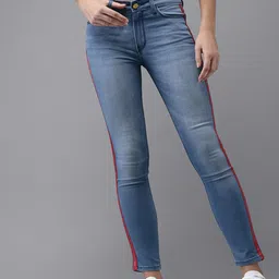 Campus Sutra Women Blue Smart Skinny Fit Light Fade Stretchable Jeans-picture-23