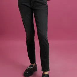 Tokyo Talkies Women Black Skinny Fit Low Distress Cotton Stretchable Jeans-image-86