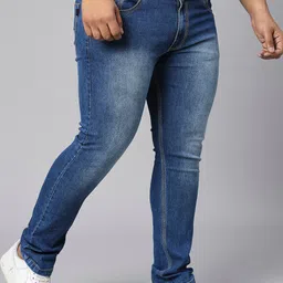 HJ HASASI Men Plus Size Heavy Fade Clean Look Stretchable Jeans image 3