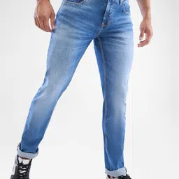 SPYKAR Men Slim Fit Low-Rise Heavy Fade Clean Look Stretchable Jeans image 2