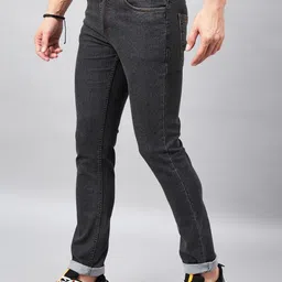 STUDIO NEXX  Men Tapered Fit Clean Look Dark Shade Cotton Jeans image 5