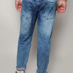 Instafab Plus Men Jean Clean Look Relaxed Fit Light Fade Stretchable Cotton Jeans image 3