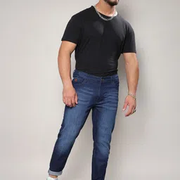 Instafab Plus Men Jean Relaxed Fit Heavy Fade Stretchable Jeans image 3