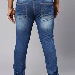 HJ HASASI Men Plus Size Heavy Fade Clean Look Stretchable Jeans image 5