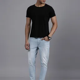 WROGN Men Slim Fit Mid-Rise Light Fade Clean Look Stretchable Jeans image 4