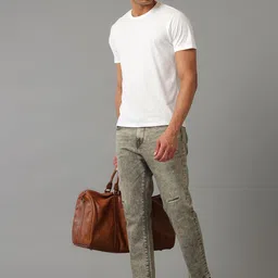 Voi Jeans Men Comfort Mildly Distressed Heavy Fade Stretchable Jeans image 2