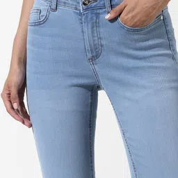 ONLY Women Flared Low Distress Light Fade Stretchable Jeans image 5