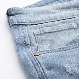 Harvard Men Blue Low Distress Light Fade Stretchable Jeans image 3