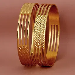 LUCKY JEWELLERY Set Of 2 18K Gold-Plated Bangles image 2