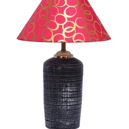 foziq Grey & Pink Printed Table Lamp image 2