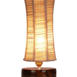 Devansh Beige Textured  Wood Table Lamp image 2