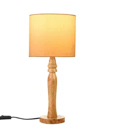 green girgit Brown Lamp with White Cotton Shade image 3