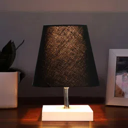 Devansh Black & White Metal Contemporary Table Lamp image 5