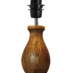 Homesake Brown & Black Printed Cylinder Wooden Table Lamp image 3