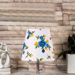 Devansh White Floral Printed Wooden Table Lamps image 3