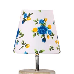 Devansh White Floral Printed Wooden Table Lamps image 4