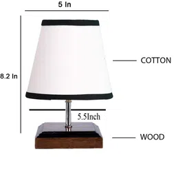 Devansh White Wooden Frustum Table Lamp image 3