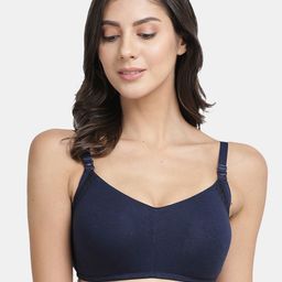 Inner Sense Navy Blue Organic Cotton Antimicrobial Sustainable Removable Pads Soft Nursing Bra IMB001B-picture-7