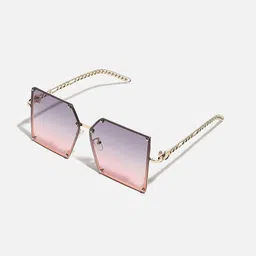 HAUTE SAUCE by Campus Sutra Women Mirrored Lens Rectangle Sunglasses with Polarised Lens image 1
