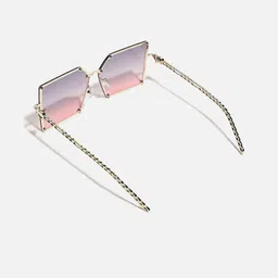 HAUTE SAUCE by Campus Sutra Women Mirrored Lens Rectangle Sunglasses with Polarised Lens image 3