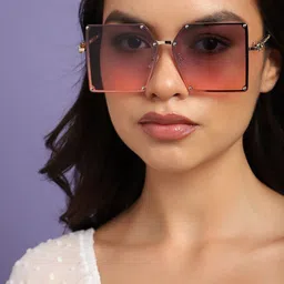 HAUTE SAUCE by Campus Sutra Women Mirrored Lens Rectangle Sunglasses with Polarised Lens image 5