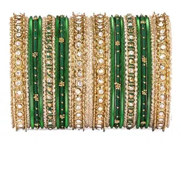 leshya Set Of 30 Brass-Plating Stones Studded Bangle image 2