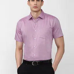 Van Heusen Men Purple Solid Cotton Formal Shirt-picture-21