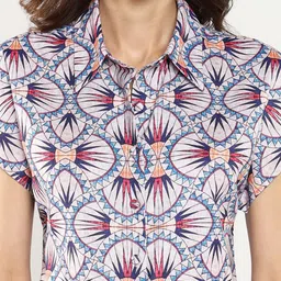 RAREISM Geometric Print Extended Sleeves Shirt Style Top image 2