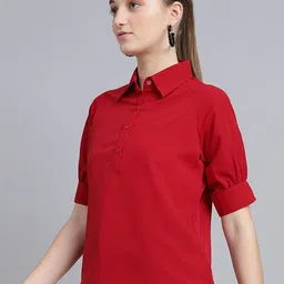 FITHUB Spread Collar Shirt Raglan Sleeves Style Formal Top image 4