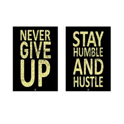 Art Street Set Of 2  Black & Yellow Printed Framed Wall Art image 2