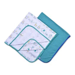 MiArcus Kids Pack of 2 Blue & White Swaddle Wraps image 2