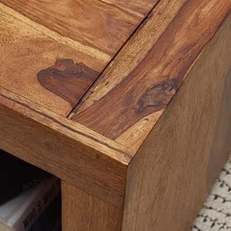 woodenmood Finebuy Solid Wood Side Table in Semi Gloss Honey Oak Finish image 4