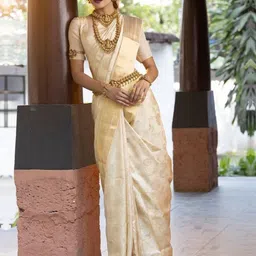 Flosive Floral Woven Design Zari Art Silk Banarasi Saree-picture-22