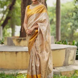 Flosive Ethnic Motifs Woven Design Zari Art Silk Banarasi Saree-picture-27